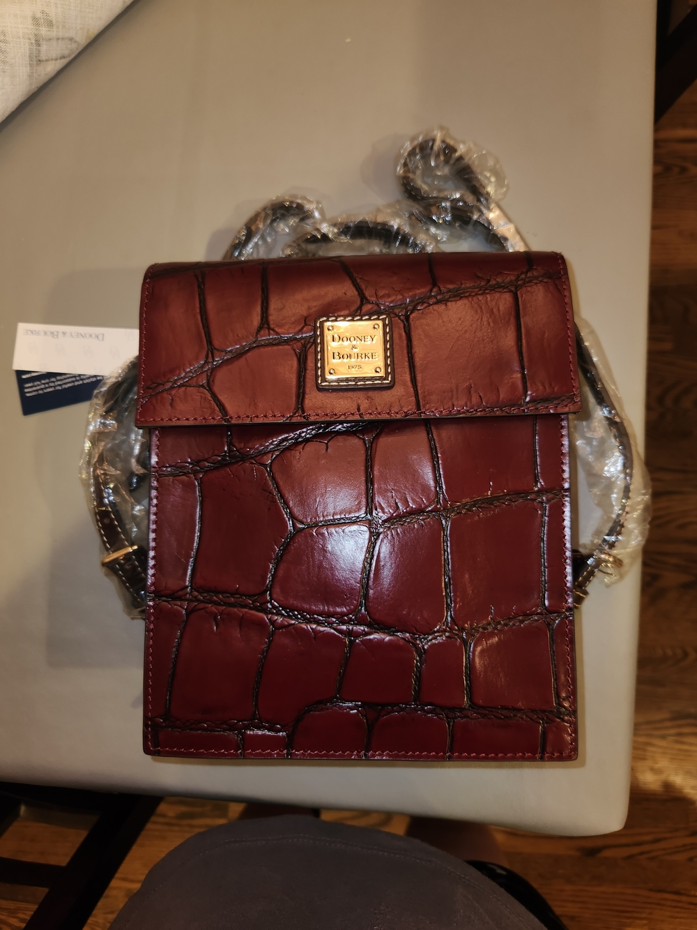 Dooney & Bourke Burgundy Croco-Embossed 100% Cow Leather Mini Backpack